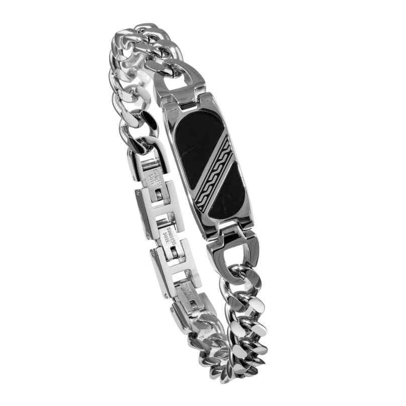 Holzkern Herren Edelstahl-Armband Outlands Schiefer-Silberfarben 9010631025274