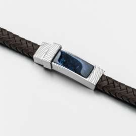 Holzkern Herren-Armband Wildrider Sodalith/Braun