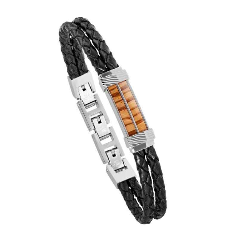 Holzkern Men's Bracelet Wildrider Zebrawood/Black 9010631026509