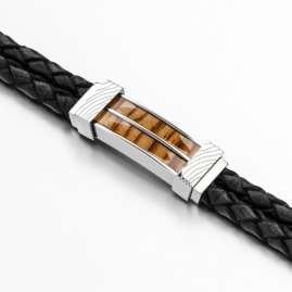 Holzkern Herren-Armband Wildrider Zebrano/Schwarz