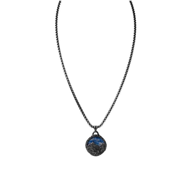 Holzkern Herren-Kette Edelstahl Archetype Sodalith/Dunkelgrau 9010631025526
