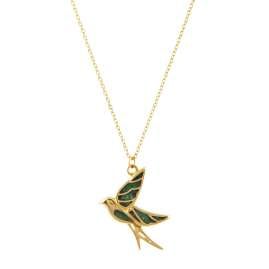 Holzkern Damen-Kette Kindred Marmor/Goldfarben Kolibri