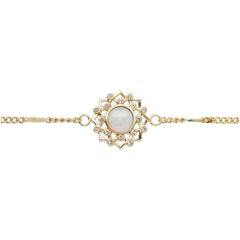 Holzkern Damen-Armband Composition Gem Mondstein/Goldfarben 9010631008598