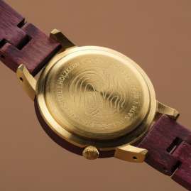 Holzkern Damen-Armbanduhr Quarz Napali Amaranth/Perlmutt