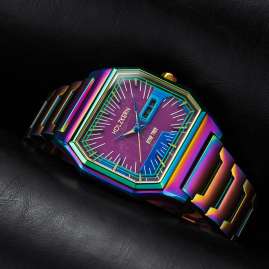Holzkern Men's Quartz Watch Star Trek™ Space Warp Amethyst/Rainbow