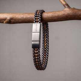 Holzkern Men's Stainless Steel Bracelet Offroad Bronzite/Grey