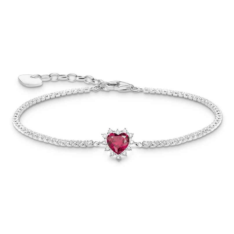 Thomas Sabo A2188-013-10-L19V Damen Herz-Armband Romance Rot Silber 4051245604276