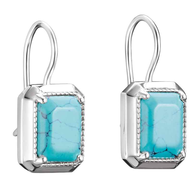 Thomas Sabo H2339-404-17 Damen-Ohrringe Elyndra Oktagon Türkisfarben Silber 4051245631784