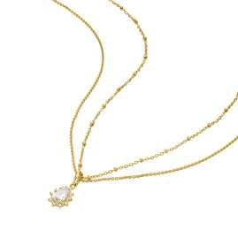 Thomas Sabo KE2294-M01-14-L45V Collier für Damen Doppelkette Zirkonia Weiß