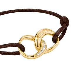 Thomas Sabo A2236-M03-2-L24V Damen Textil-Armband Together Vergoldet Braun