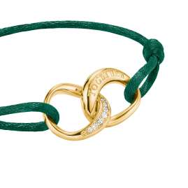 Thomas Sabo A2236-M03-6-L24V Damen Textil-Armband Together Vergoldet Grün