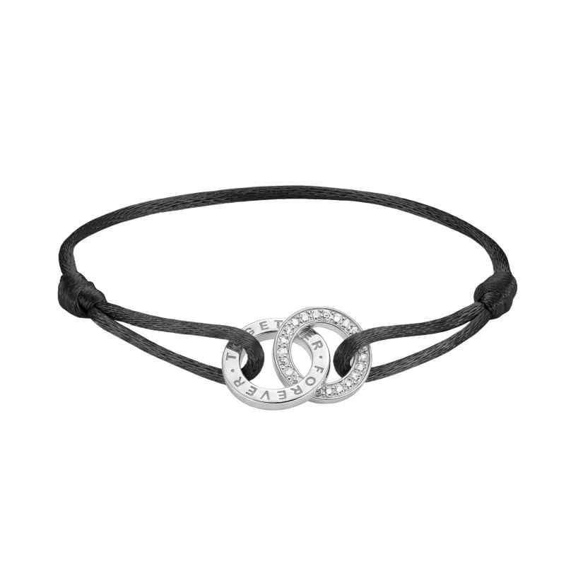 Thomas Sabo A2240-051-11-L24V Textil-Armband Together Silber Schwarz 4051245638967