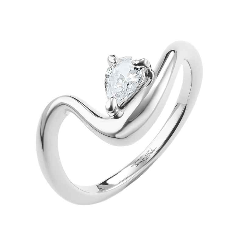 Thomas Sabo TR2543-051-14 Damenring Silber mit Zirkonia Tropfenform