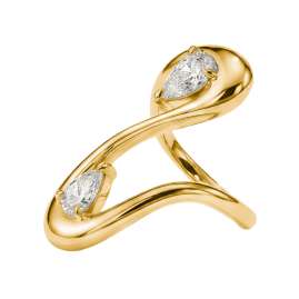 Thomas Sabo TR2545-M01-14 Women's Ring Curved Gold-Plated Cubic Zirconia