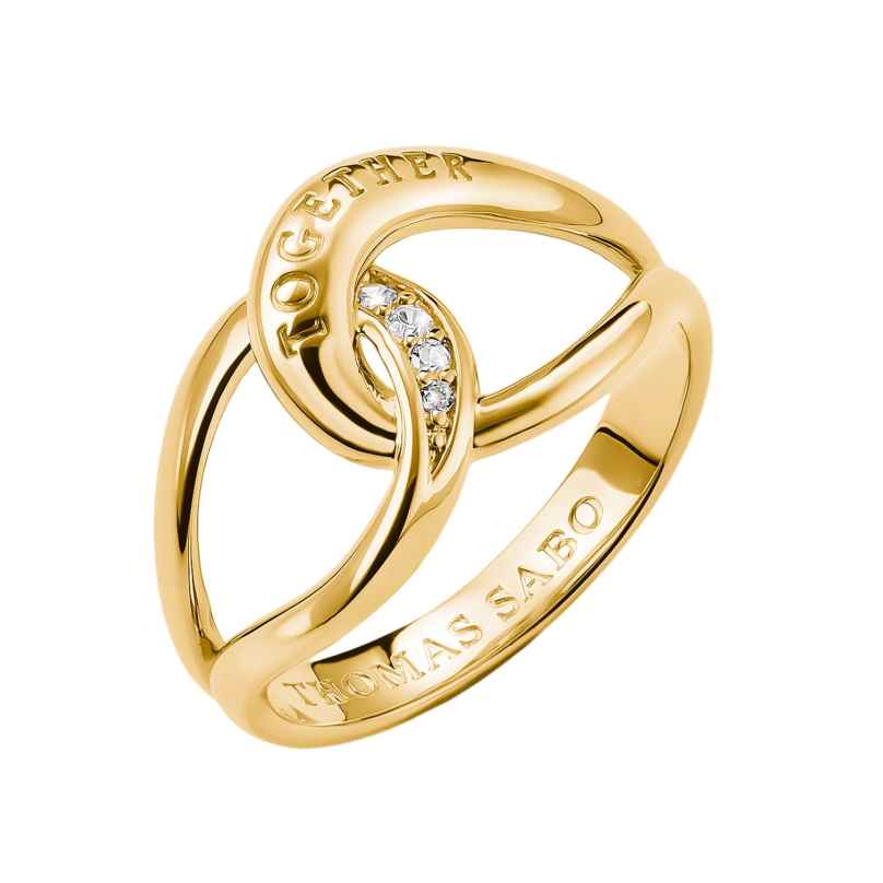 Thomas Sabo TR2547-M01-14 Damenring Together vergoldet mit Zirkonia