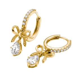 Thomas Sabo CR749-M01-14 Damen-Ohrringe Creolen Schleife mit Zirkonia Goldfarben
