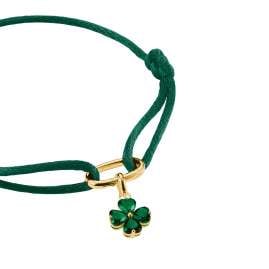 Thomas Sabo CC1326-M01-6 Charm-Anhänger Kleeblatt Goldfarben Grüne Steine