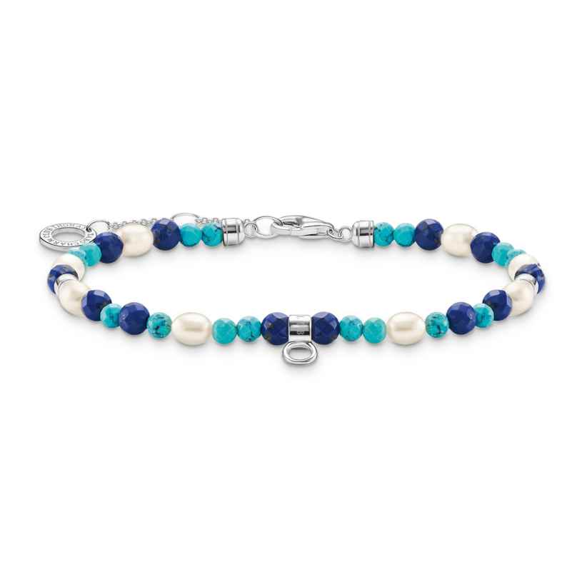 Thomas Sabo A2064-775-7-L19v Armband mit Blauen Steinen und Perlen 4051245521788