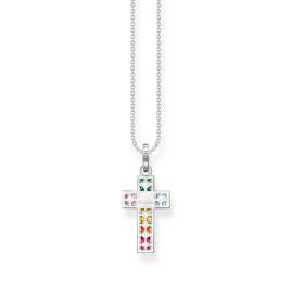 Thomas Sabo KE2166-477-7-L45v Women's Necklace Cross Colourful Stones