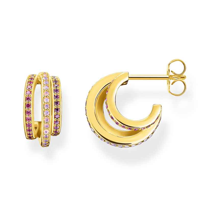 Thomas Sabo CR663-973-7 Women's Earrings Gold Tone Colourful Stones 4051245497014