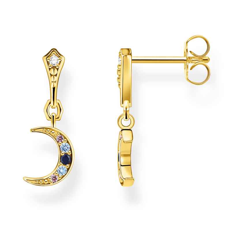 Thomas Sabo H2204-959-7 Women's Drop Earrings Royalty Moon Gold Tone 4051245509915