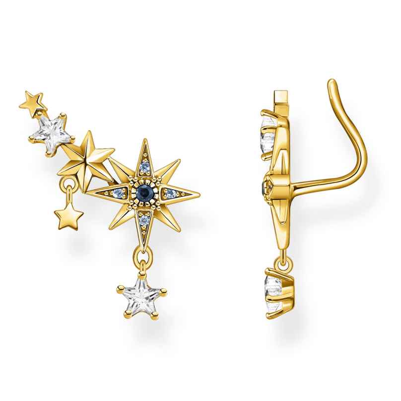 Thomas Sabo H2223-959-7 Ladies' Ear Climber Earrings Royalty Stars Gold Plated 4051245509878