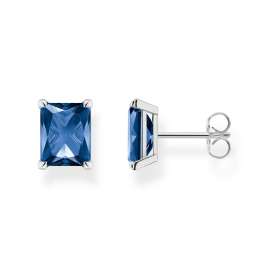 Thomas Sabo H2201-699-1 Silber-Ohrringe Ohrstecker für Damen Blauer Stein