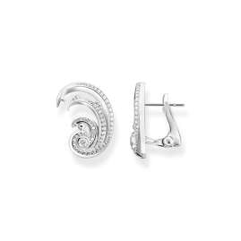 Thomas Sabo H2225-051-14 Women's Earrings Wave with White Stones Silver