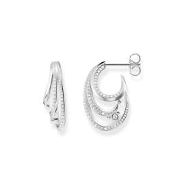 Thomas Sabo H2230-051-14 Ladies' Earrings Wave with White Stones