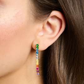 Thomas Sabo H2249-996-7 Women's Dangle Earrings Colourful Stones Gold Tone