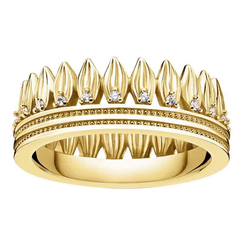 Thomas Sabo TR2282-414-14 Ring für Damen Krone Blätter goldfarben