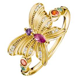 Thomas Sabo TR2285-488-7 Women's Ring Butterfly gold tone