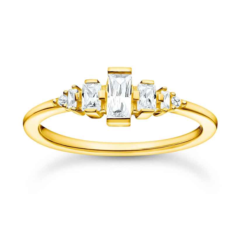 Thomas Sabo TR2347-414-14 Damen-Ring Vintage Goldfarben Weiße Steine
