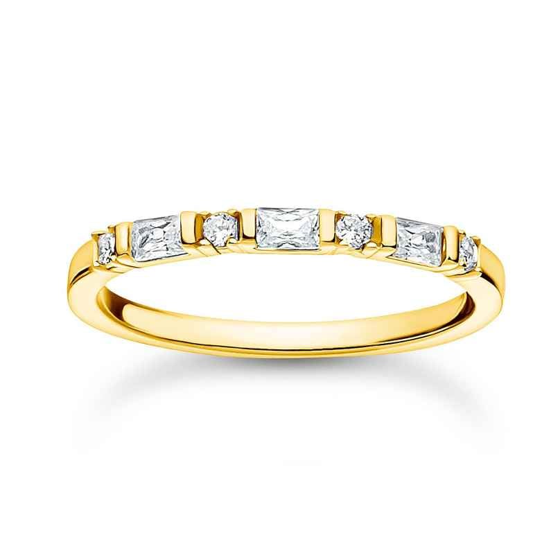 Thomas Sabo TR2348-414-14 Women's Ring Gold Tone White Stones