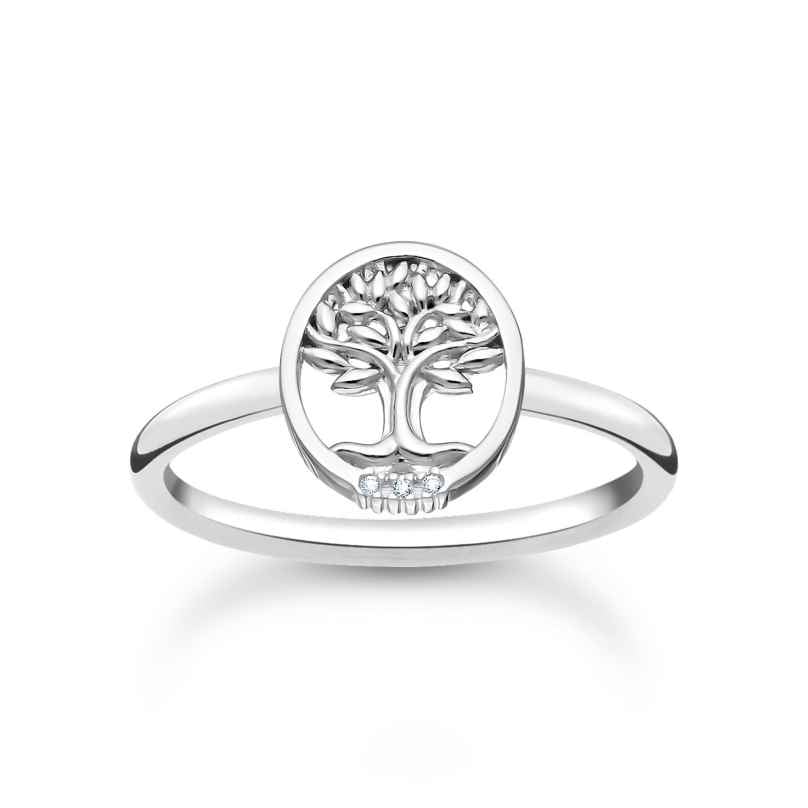 Thomas Sabo TR2375-051-14 Women's Ring Silver Tree of Love with Stones