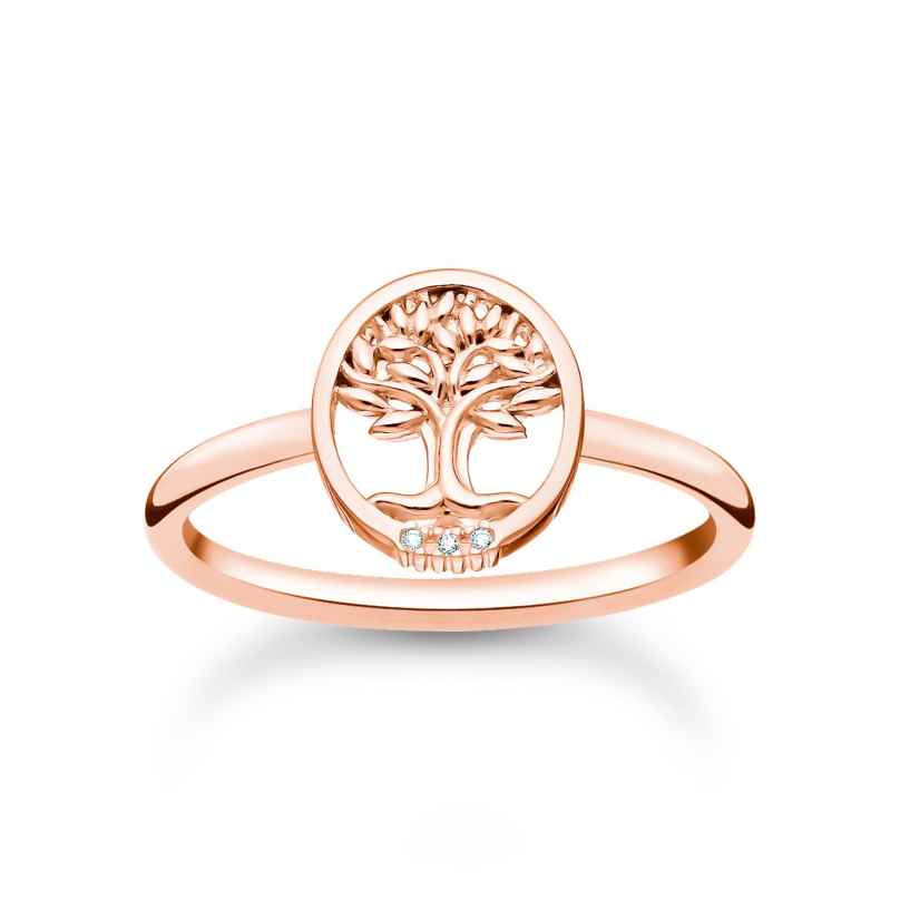 Thomas Sabo TR2375-416-14 Women's Ring Tree of Love with Stones Rose Gold