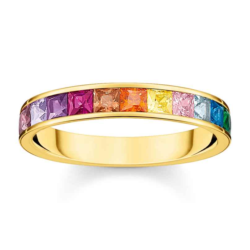 Thomas Sabo TR2403-996-7 Ladies' Ring Colourful Stones Gold Tone