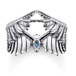 Thomas Sabo TR2411-644-1 Women's Silver Ring Phoenix Wings with Blue Stones