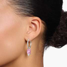 Thomas Sabo CR672-051-9 Women's Hoop Earrings Pink Stone