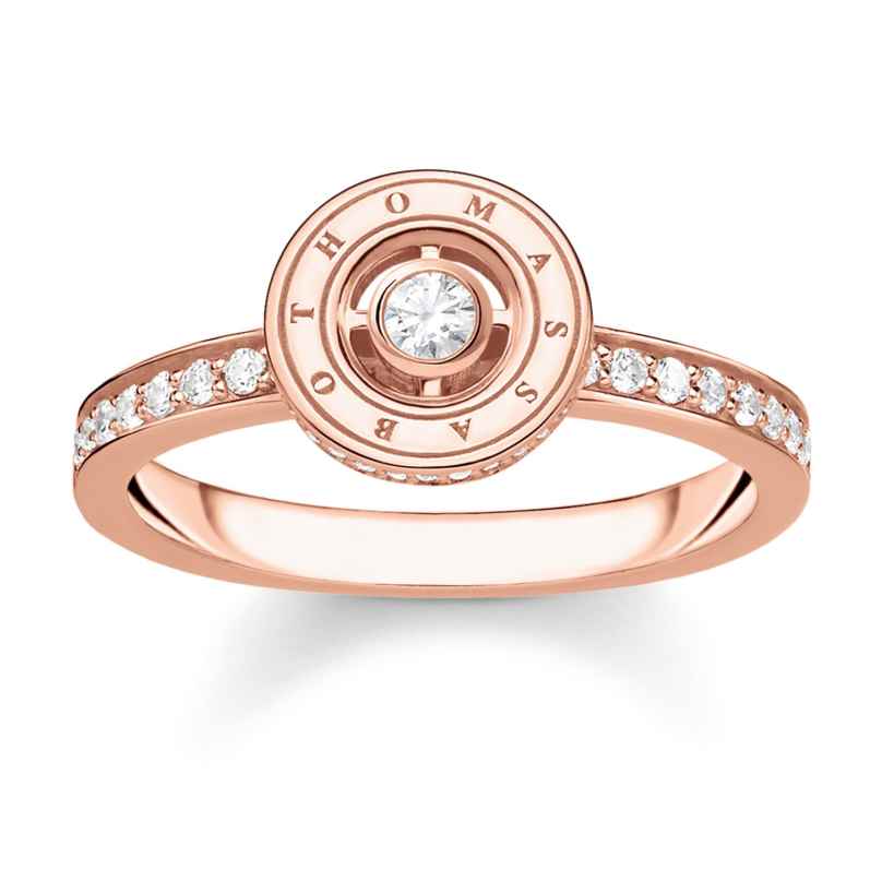 Thomas Sabo TR2255-416-14 Ring for Ladies Circle with White Stones Rose Gold Tone