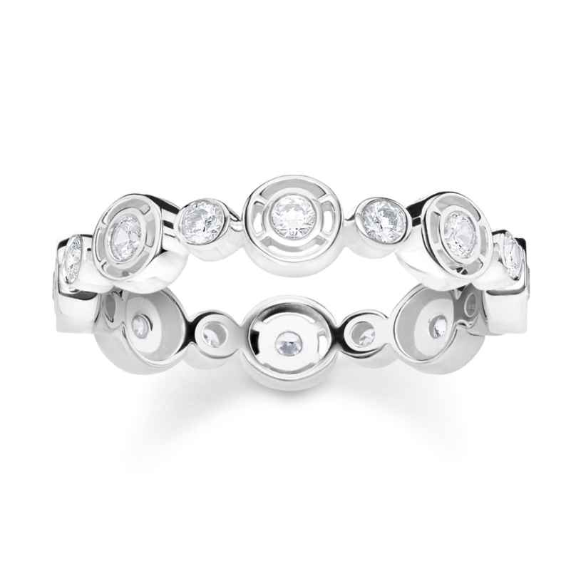 Thomas Sabo TR2256-051-14 Women's Ring Silver Circles with White Stones