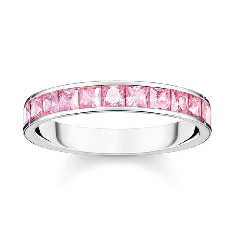 Thomas Sabo TR2358-051-9 Band Ring for Women Pink Stones