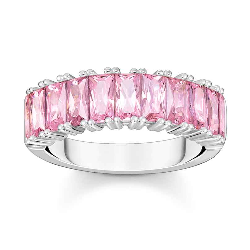 Thomas Sabo TR2366-051-9 Women's Silver Ring Pink Stones