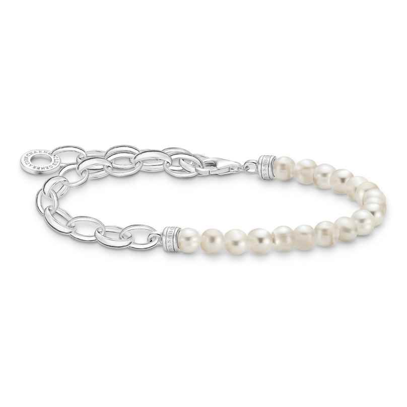 Thomas Sabo A2098-082-14-L17 Armband für Charms Silber und Weiße Perlen 4051245550788