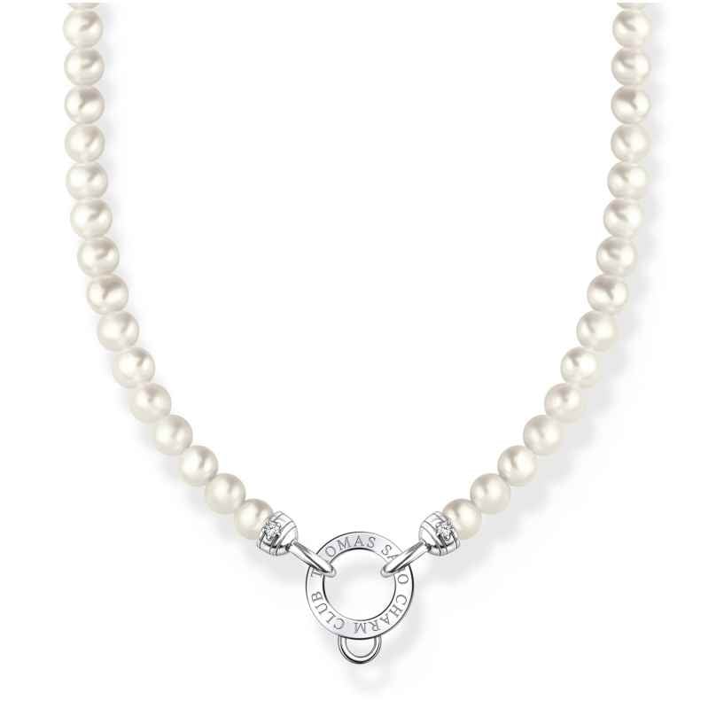 Thomas Sabo KE2187-167-14-L45v Damen-Halskette für Charms mit Weißen Perlen 4051245550689