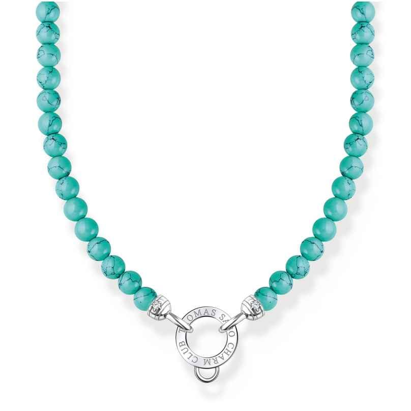 Thomas Sabo KE2187-405-17-L45v Damen-Halskette für Charms mit Türkisfarbenen Beads 4051245550672
