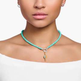 Thomas Sabo KE2187-405-17-L45v Women's Necklace for Charms with Turquoise Beads