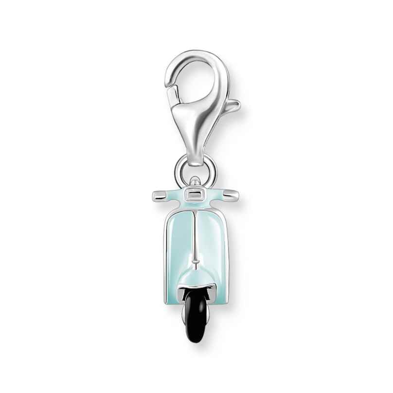 Charm, Silber: Motorroller in Türkis & Schwarz | THOMAS SABO