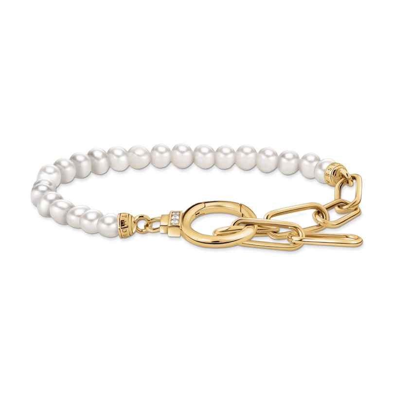 Thomas Sabo A2134-445-14-L19v Ladies' Bracelet Gold Tone with Pearls 4051245563986