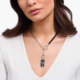 Thomas Sabo KE2193-027-11-L47v Damen-Halskette Silber mit Onyx